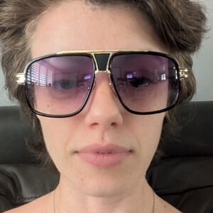 Purple 70s Tinted Wide Frame Sunglasses